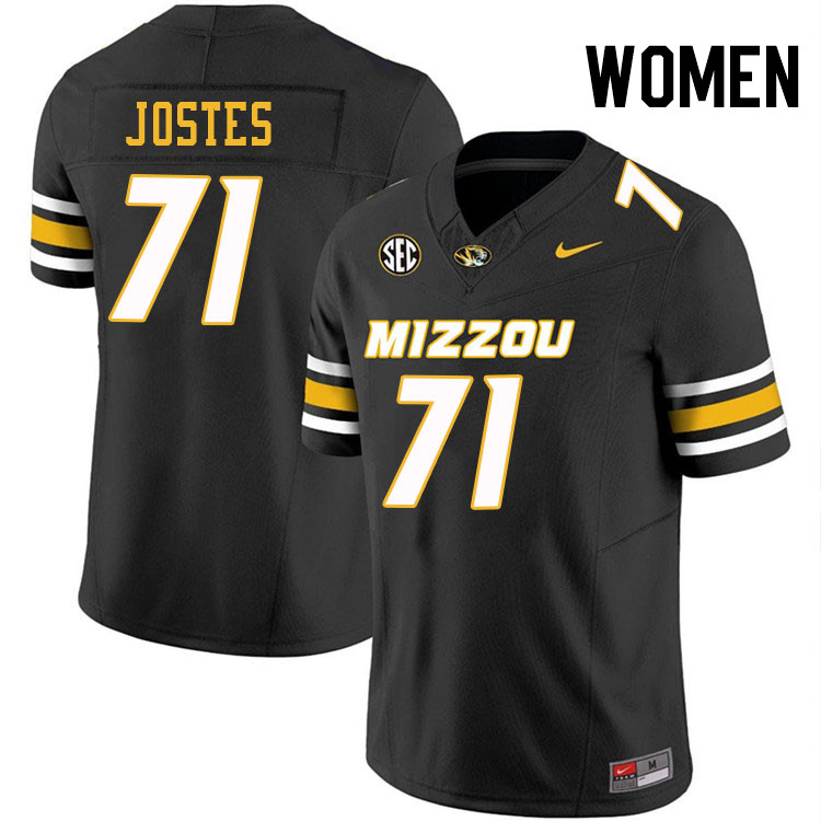 Women #71 Ryan Jostes Missouri Tigers College Football Jerseys Stitched-Black